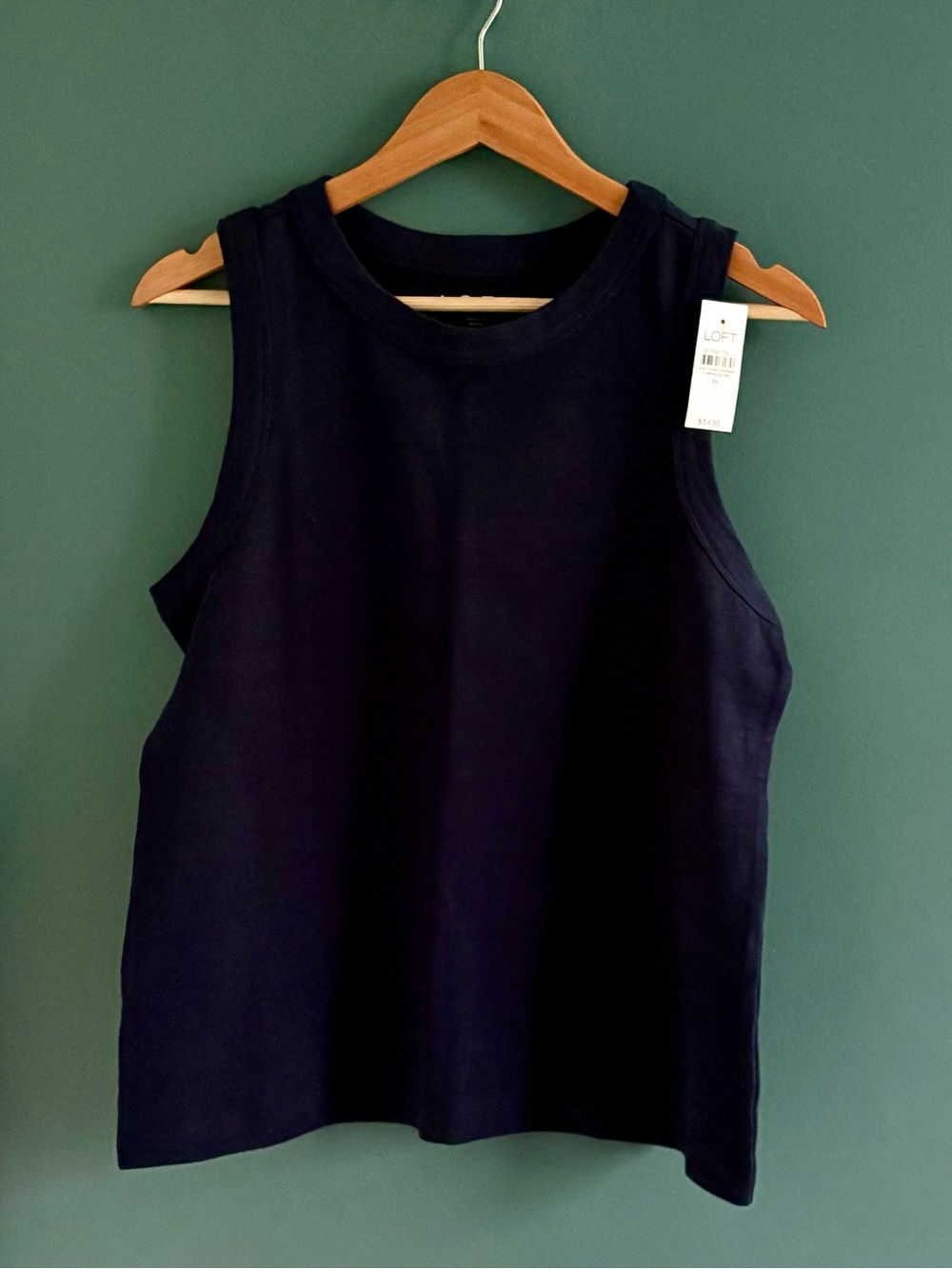 LOFT Dark Navy Crewneck Tank, Size Medium, NWT